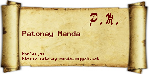 Patonay Manda névjegykártya